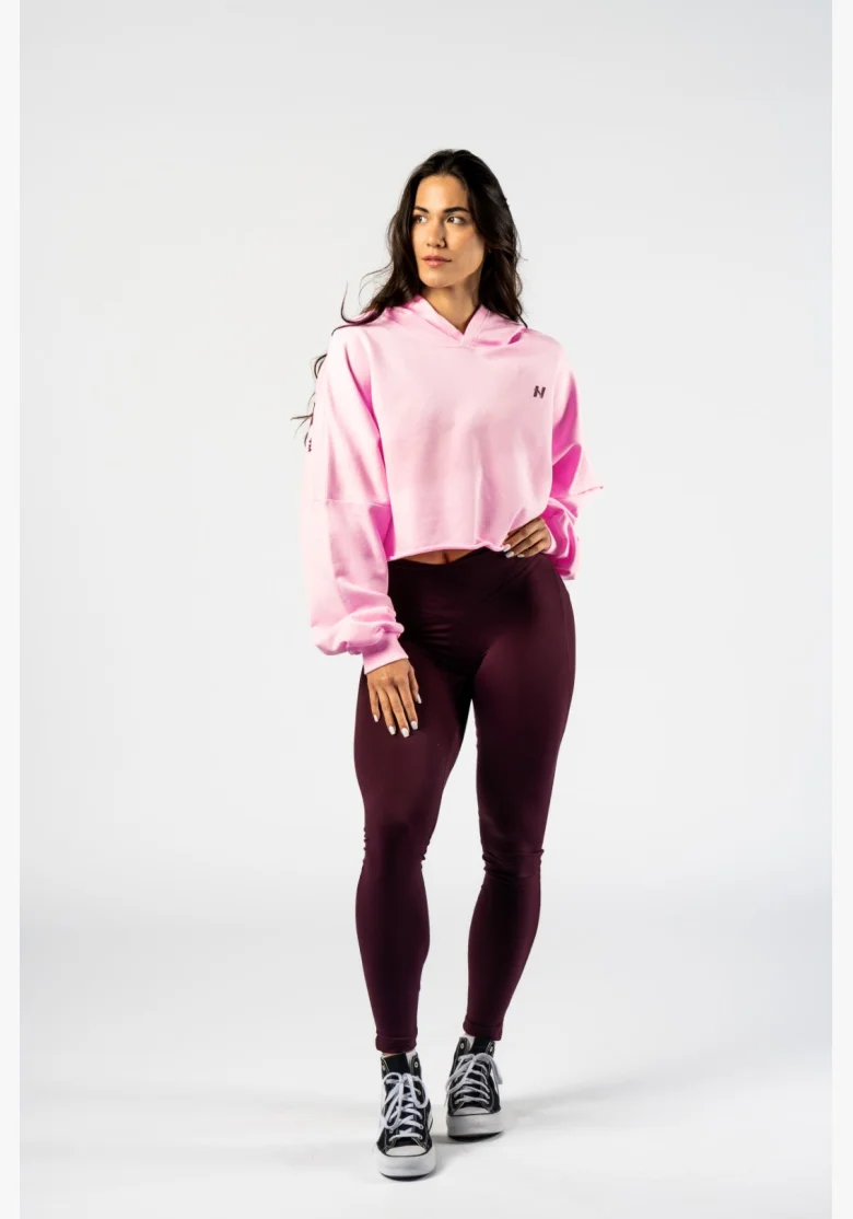 NEBBIA • NEBBIA Felpa over-size con cappuccio OWN YOUR POWER rosa • Nebshop.it