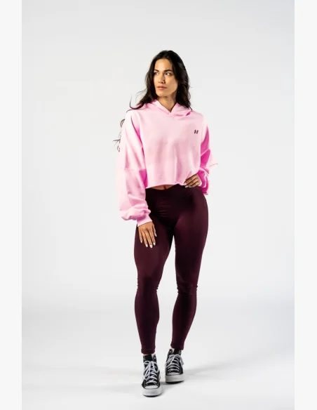 NEBBIA • NEBBIA Felpa over-size con cappuccio OWN YOUR POWER rosa • Nebshop.it