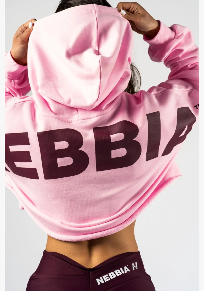 NEBBIA • NEBBIA Felpa over-size con cappuccio OWN YOUR POWER rosa • Nebshop.it