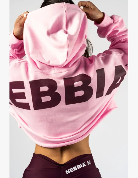 NEBBIA • NEBBIA Felpa over-size con cappuccio OWN YOUR POWER rosa • Nebshop.it