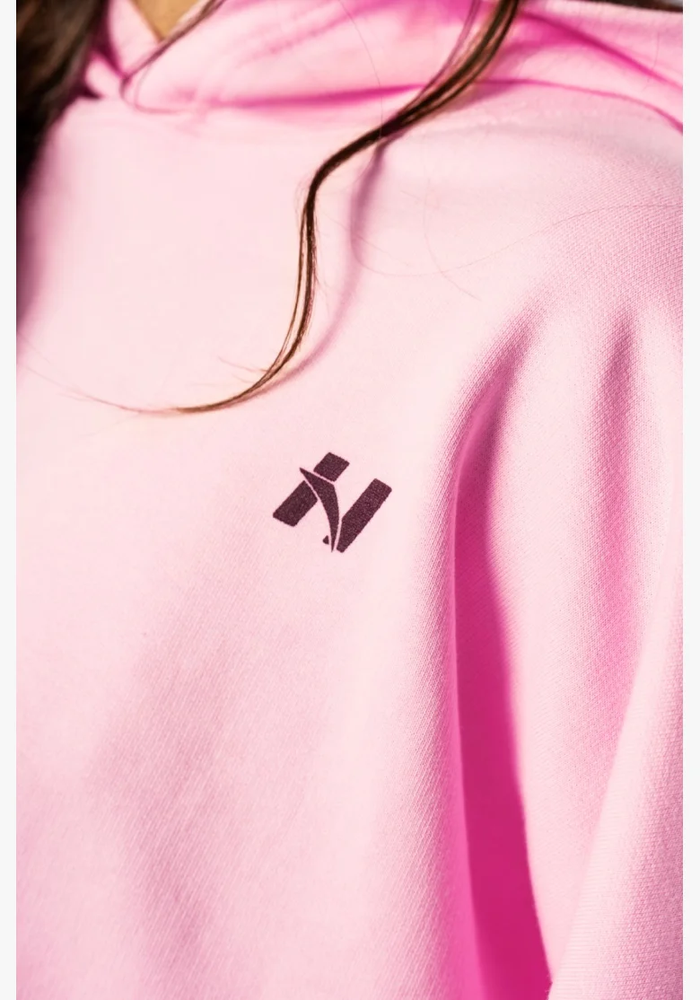 NEBBIA • NEBBIA Felpa over-size con cappuccio OWN YOUR POWER rosa • Nebshop.it