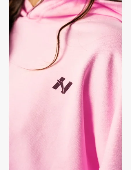 NEBBIA • NEBBIA Felpa over-size con cappuccio OWN YOUR POWER rosa • Nebshop.it
