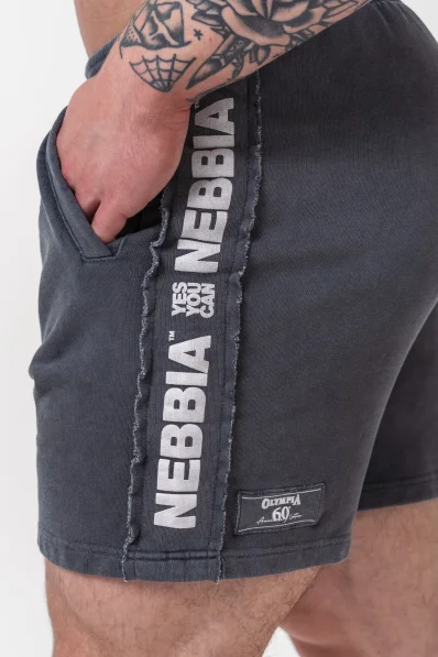 NEBBIA • NEBBIA Pantaloni corti felpati LEGEND neri • NebShop 2