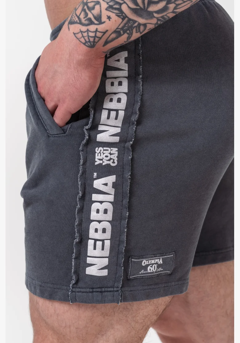 NEBBIA • NEBBIA Pantaloni corti felpati LEGEND neri • NebShop