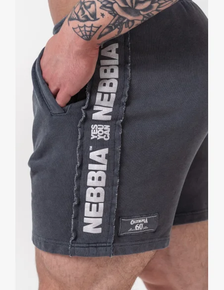 NEBBIA • NEBBIA Pantaloni corti felpati LEGEND neri • NebShop