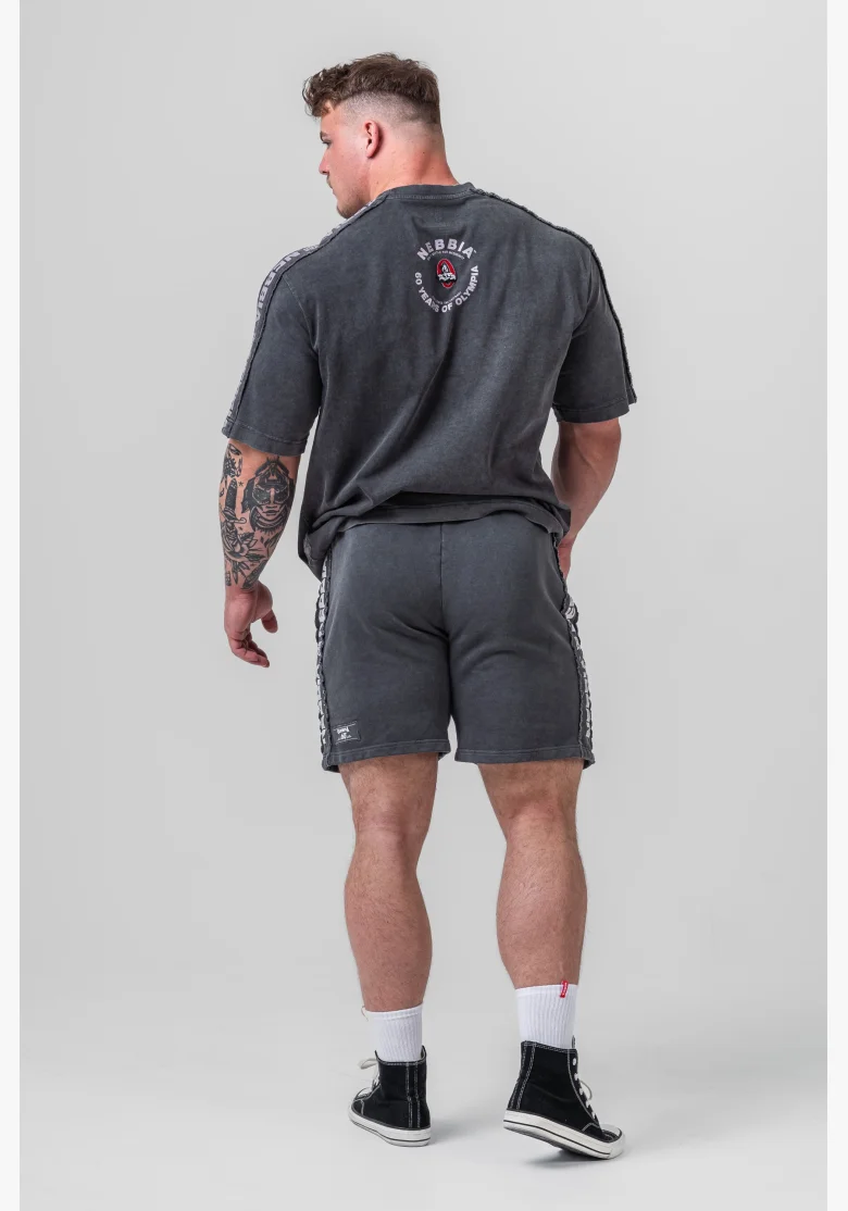 NEBBIA • NEBBIA Pantaloni corti felpati LEGEND neri • NebShop