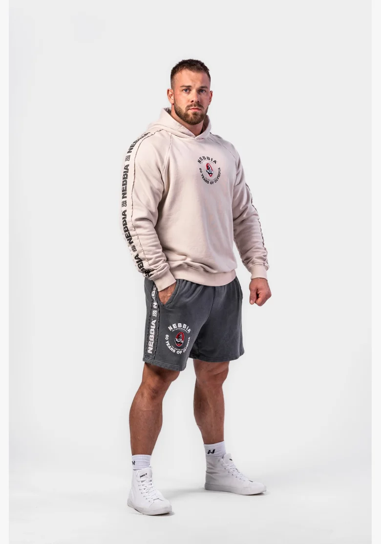 NEBBIA • NEBBIA Pantaloni corti felpati LEGEND neri • NebShop
