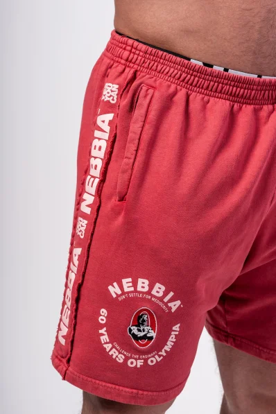 NEBBIA • NEBBIA Pantaloni corti felpati LEGEND rossi • NebShop 2
