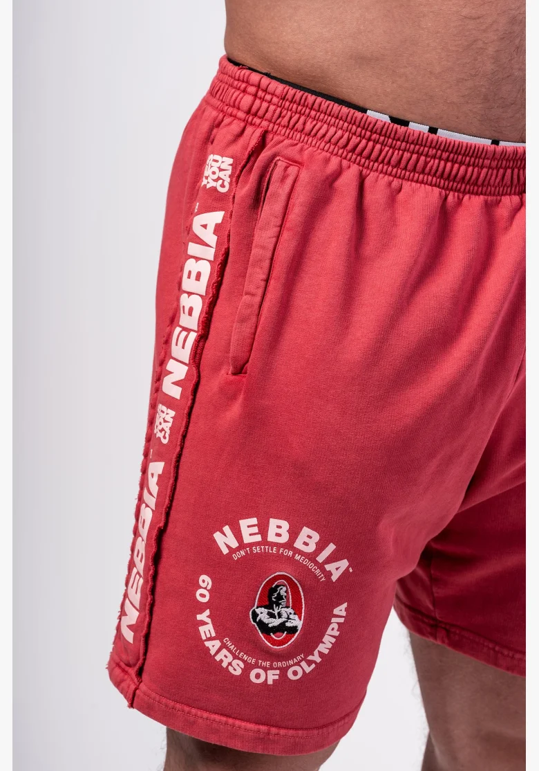 NEBBIA • NEBBIA Pantaloni corti felpati LEGEND rossi • NebShop