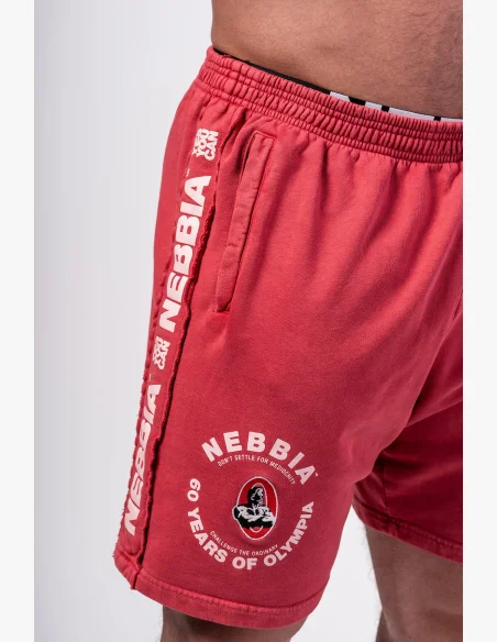 NEBBIA • NEBBIA Pantaloni corti felpati LEGEND rossi • NebShop