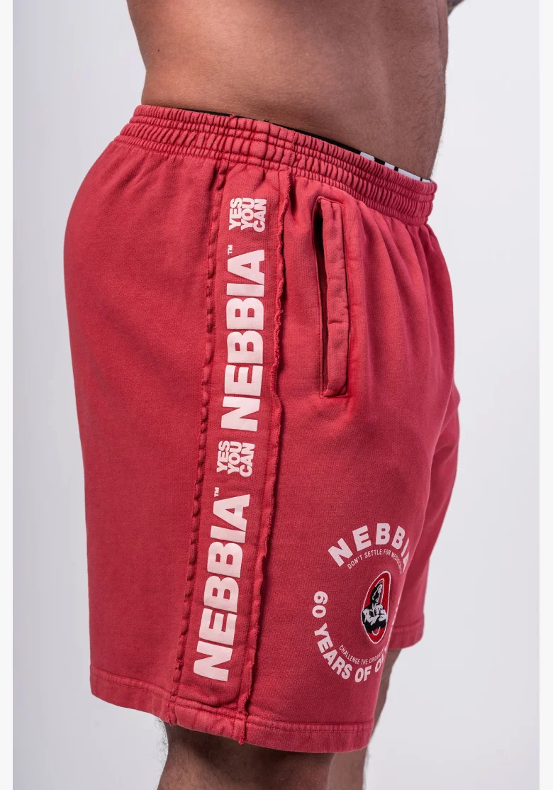NEBBIA • NEBBIA Pantaloni corti felpati LEGEND rossi • NebShop