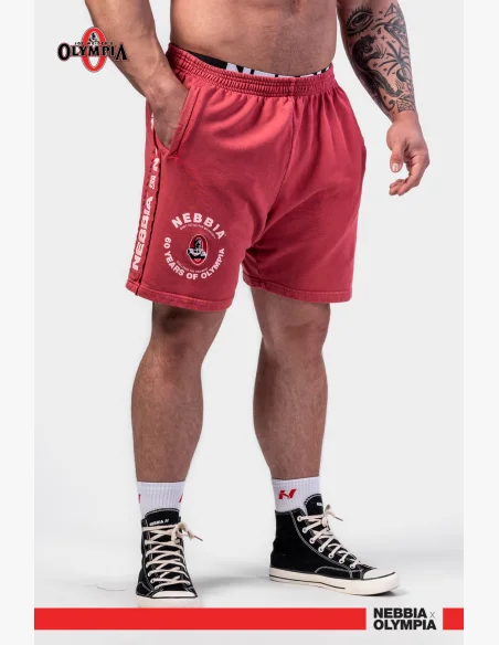 NEBBIA • NEBBIA Pantaloni corti felpati LEGEND rossi • NebShop