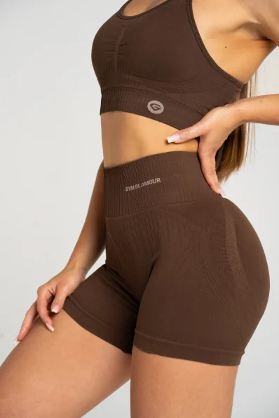 Gym Glamour Shorts push up 2.0 Dark Chocolate • NebShop