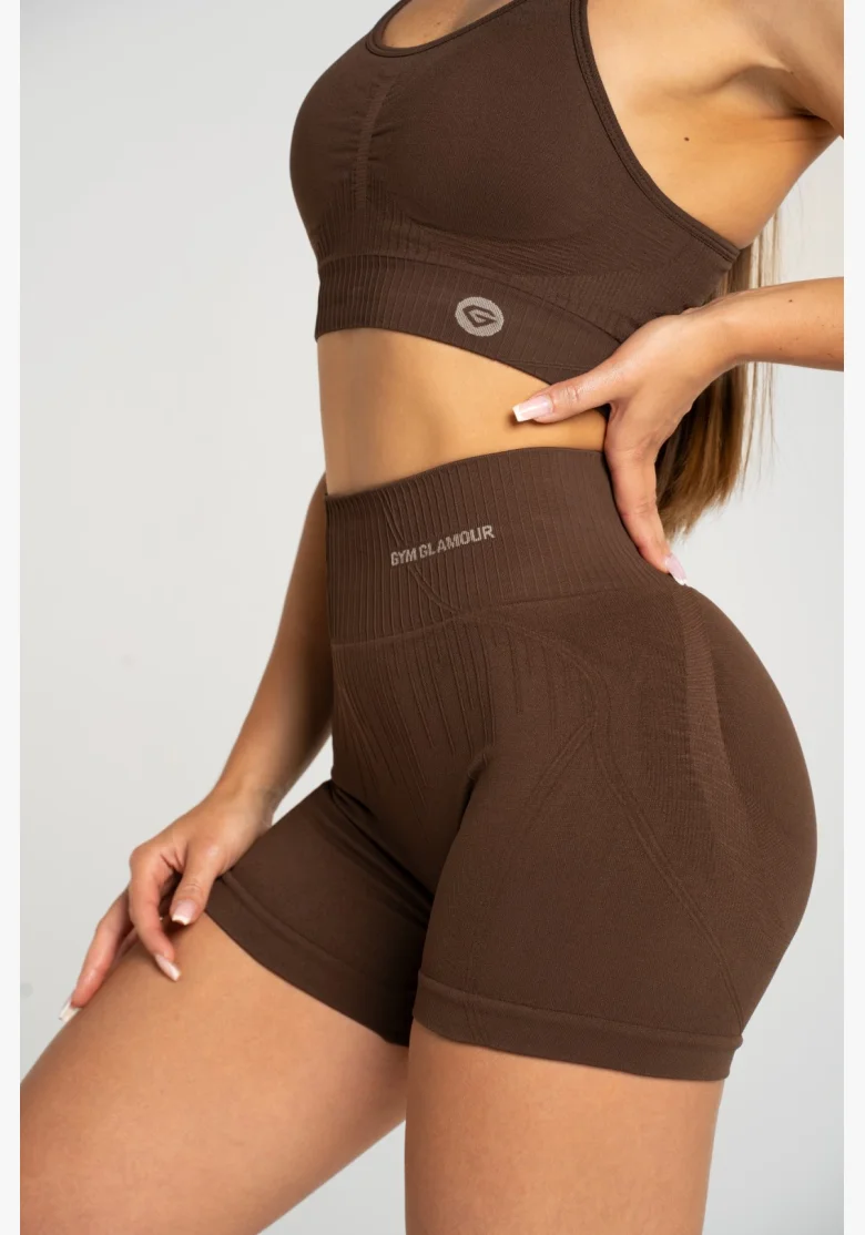 Gym Glamour Shorts push up 2.0 Dark Chocolate • NebShop