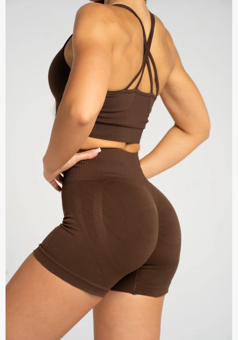 Gym Glamour Shorts push up 2.0 Dark Chocolate • NebShop