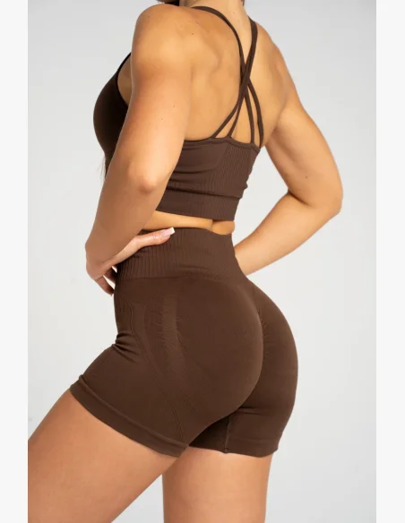 Gym Glamour Shorts push up 2.0 Dark Chocolate • NebShop