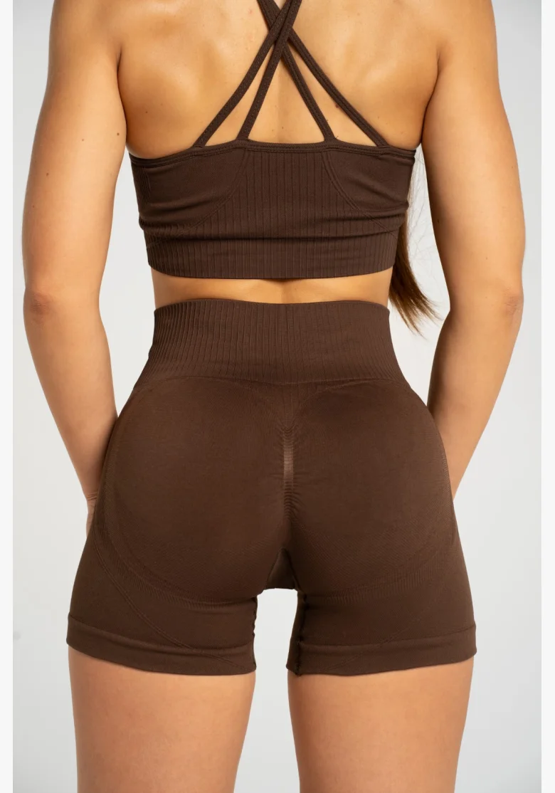 Gym Glamour Shorts push up 2.0 Dark Chocolate • NebShop