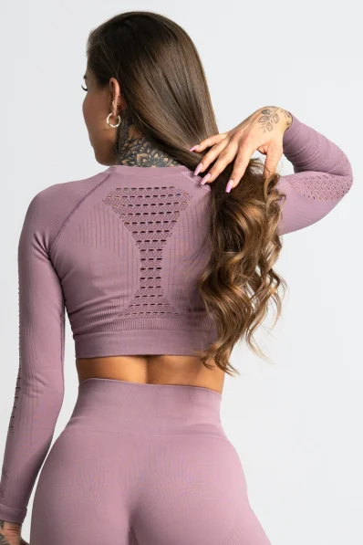GYM GLAMOUR • Gym Glamour Crop top con maniche lunghe Wild Rose • NebShop 2