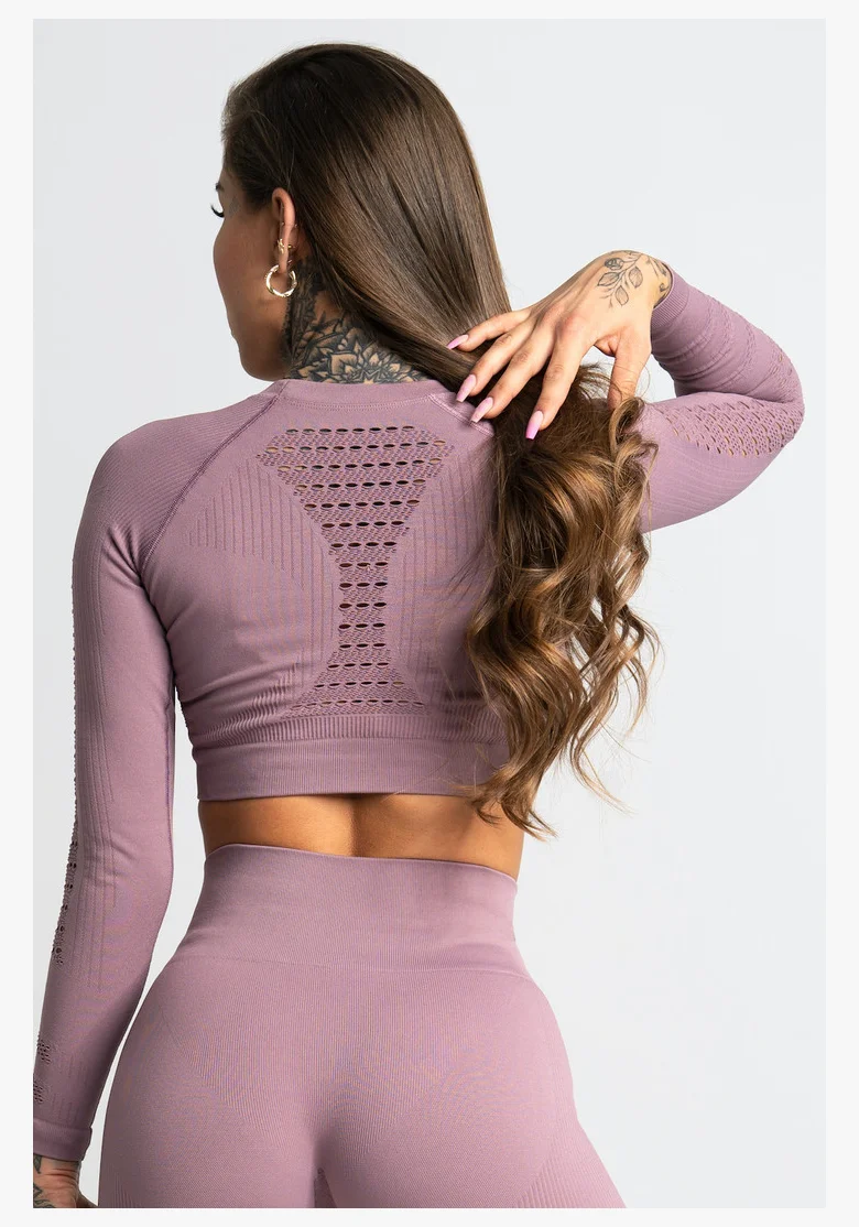 GYM GLAMOUR • Gym Glamour Crop top con maniche lunghe Wild Rose • NebShop