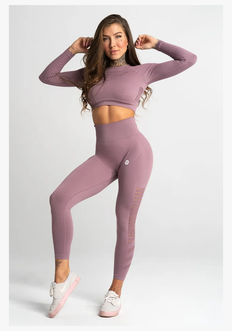 GYM GLAMOUR • Gym Glamour Crop top con maniche lunghe Wild Rose • NebShop