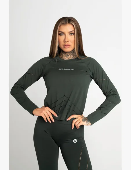 GYM GLAMOUR • Gym Glamour Top con maniche lunghe Deep Forest • NebShop