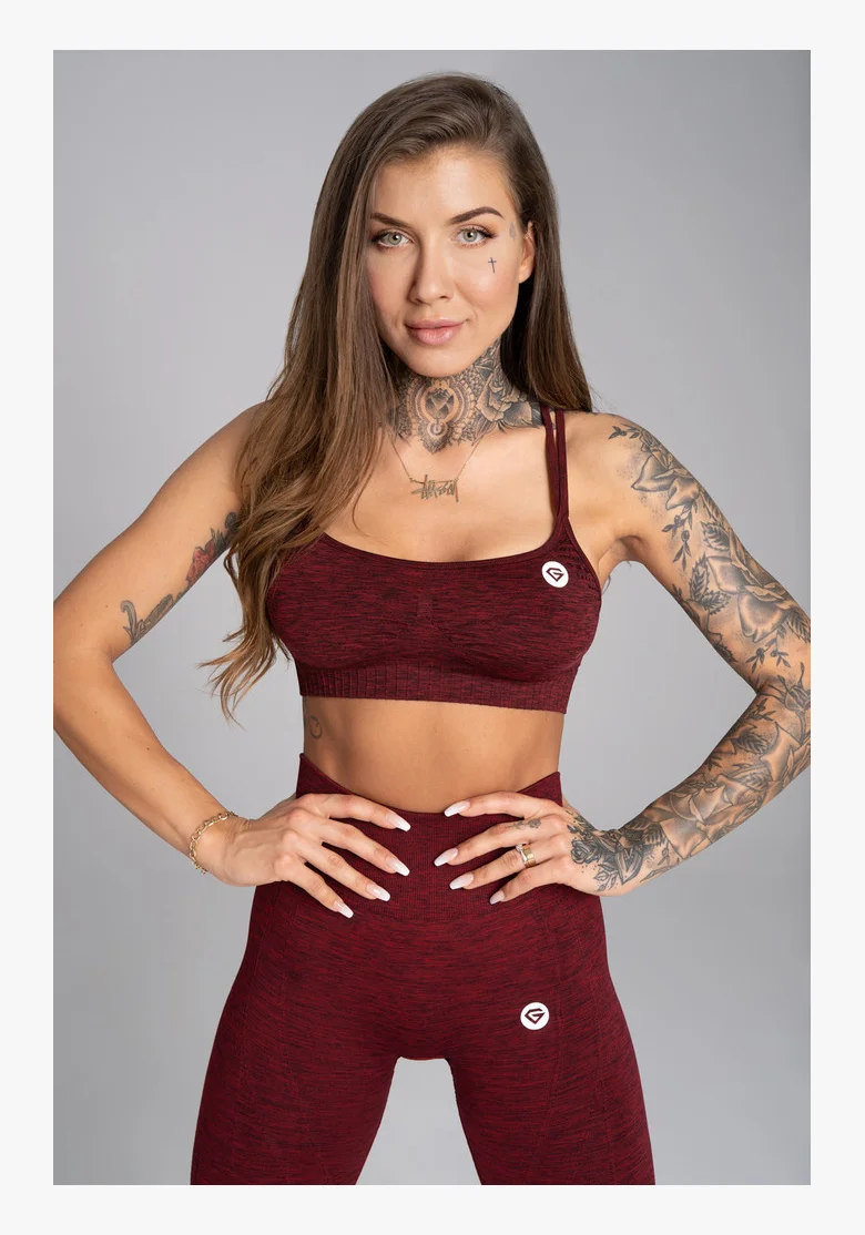 GYM GLAMOUR • Gym Glamour Fitness bra Seamless Bordo Melange • NebShop