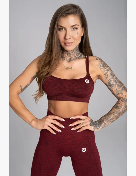 GYM GLAMOUR • Gym Glamour Fitness bra Seamless Bordo Melange • NebShop