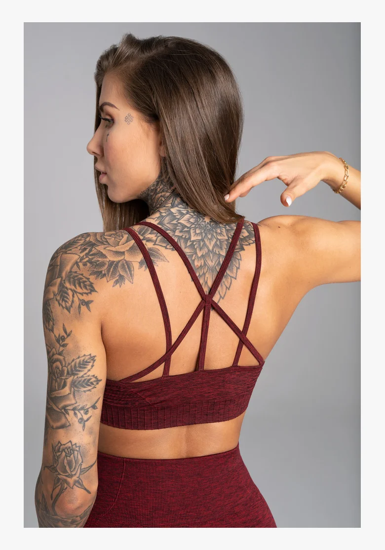 GYM GLAMOUR • Gym Glamour Fitness bra Seamless Bordo Melange • NebShop
