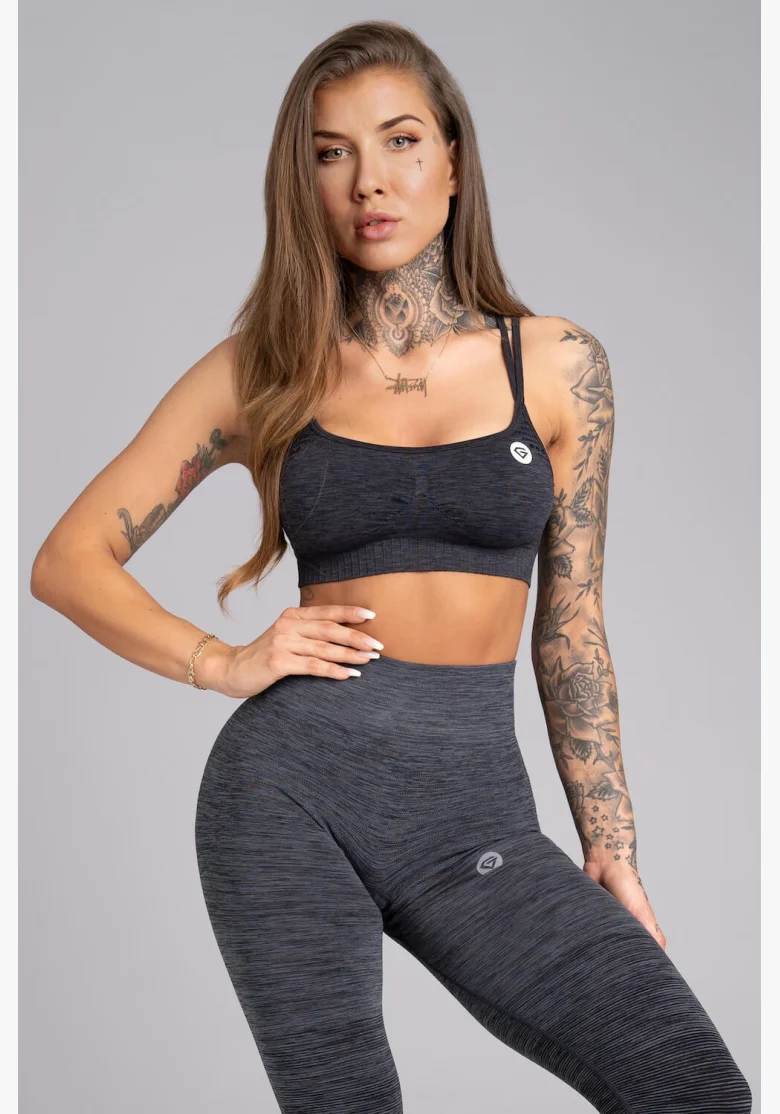 GYM GLAMOUR • Reggiseno Fitness Gym Glamour Seamless Grigio Melange • NebShop