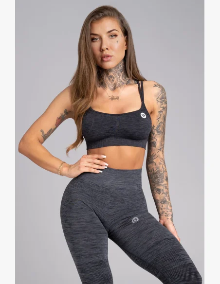GYM GLAMOUR • Reggiseno Fitness Gym Glamour Seamless Grigio Melange • NebShop