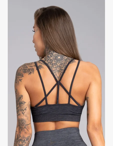GYM GLAMOUR • Reggiseno Fitness Gym Glamour Seamless Grigio Melange • NebShop