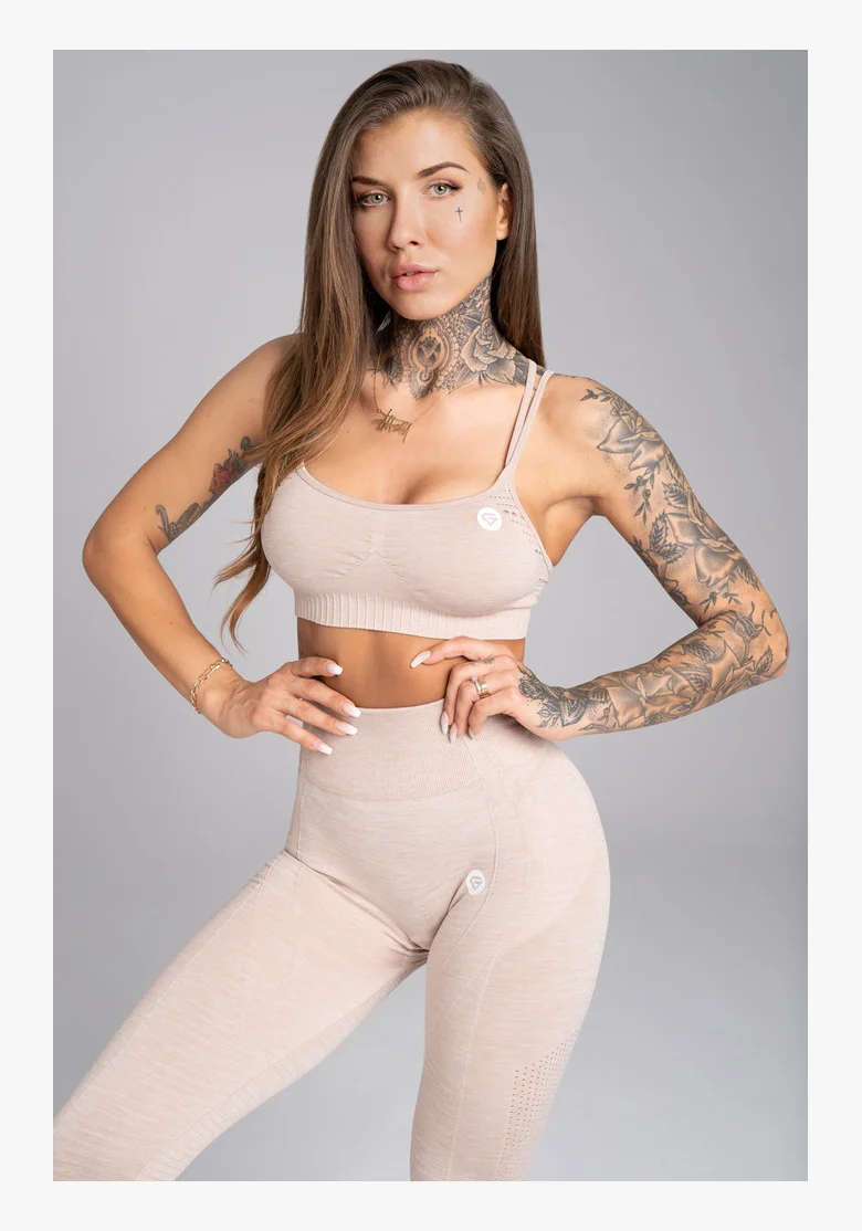 GYM GLAMOUR • Gym Glamour Fitness bra Seamless Beige Melange • NebShop
