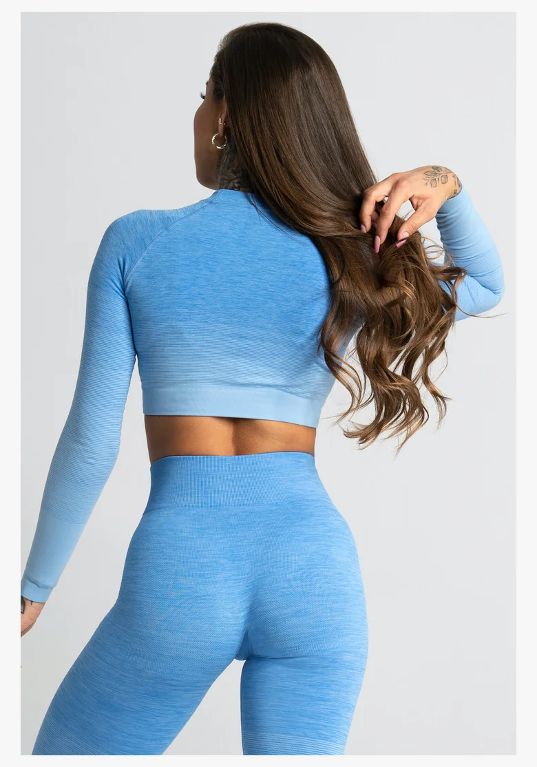 GYM GLAMOUR • Gym Glamour Crop-Top a maniche lunghe Blue • NebShop