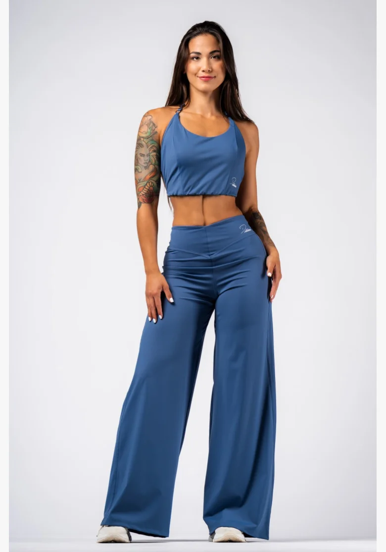 NEBBIA Deni x NEBBIA Flared pantaloni a vita alta blu