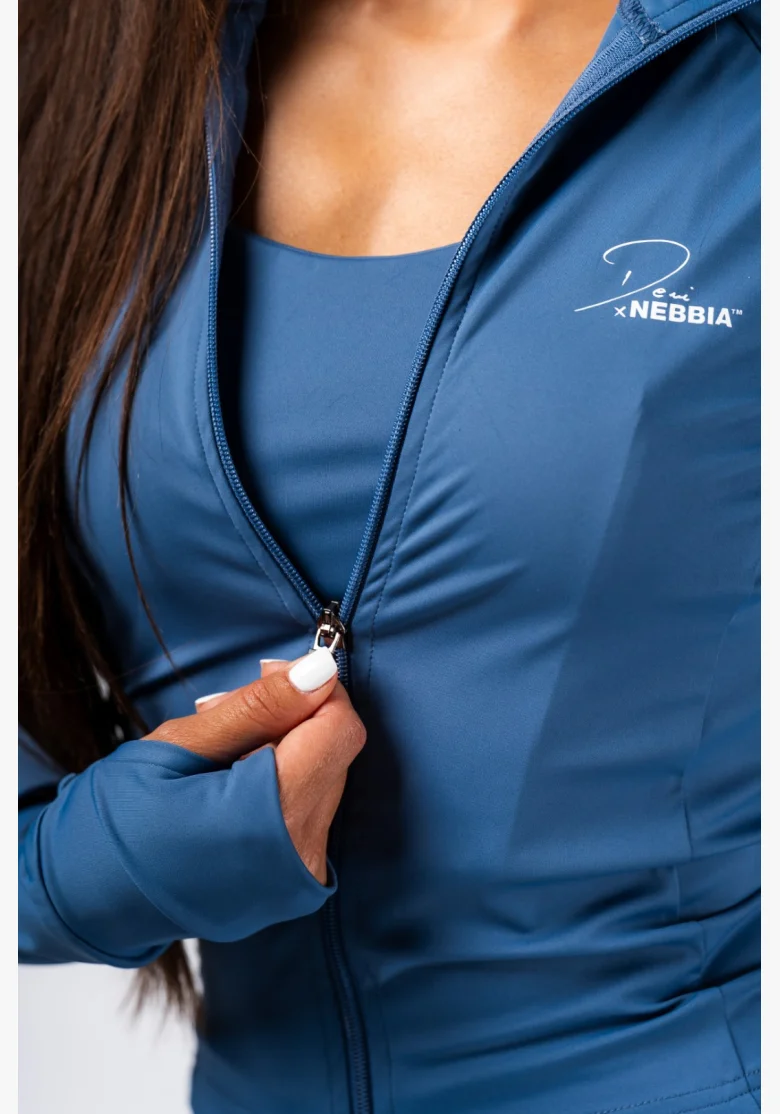 NEBBIA Deni x NEBBIA Fitness tracktop con zip blu