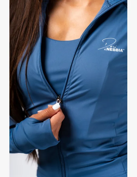 NEBBIA Deni x NEBBIA Fitness tracktop con zip blu