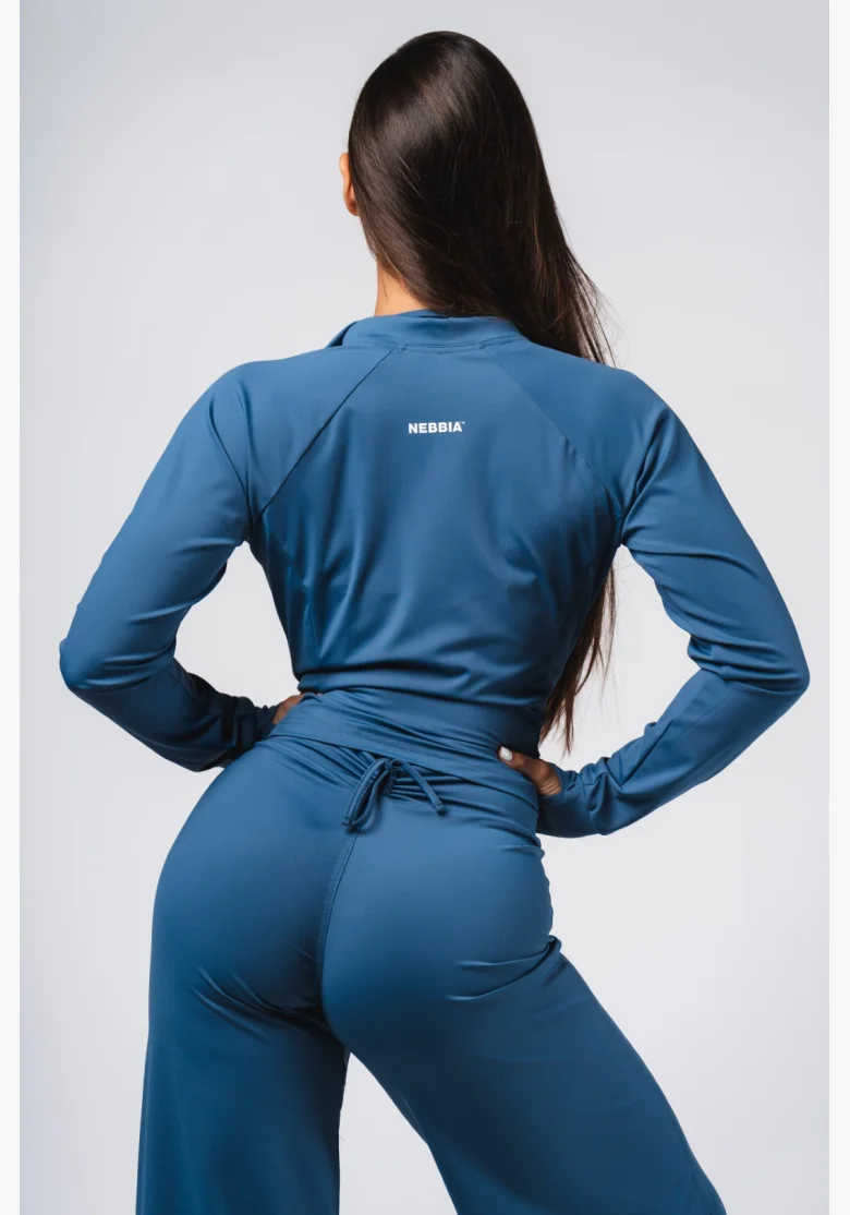 NEBBIA Deni x NEBBIA Fitness tracktop con zip blu