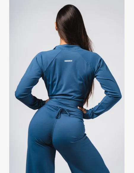 NEBBIA Deni x NEBBIA Fitness tracktop con zip blu
