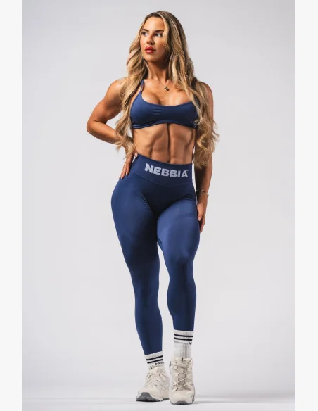 NEBBIA Leggings seamless extra push-up con alta vita Flow Seamless blu