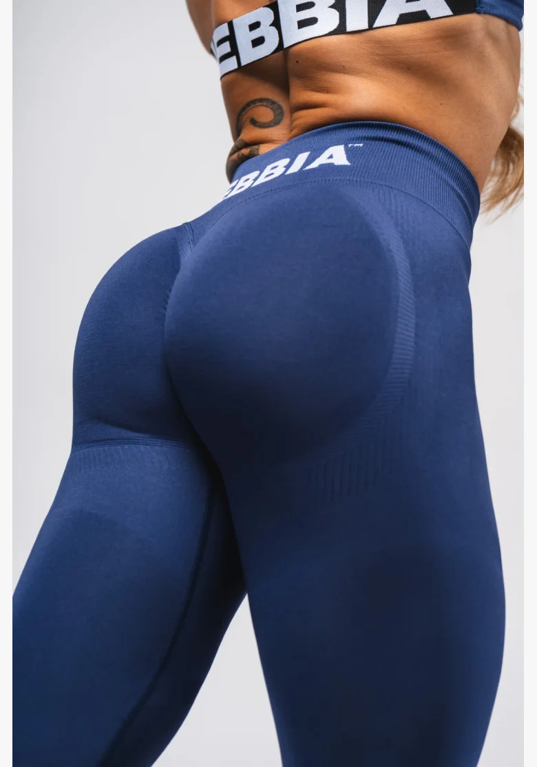 NEBBIA Leggings seamless extra push-up con alta vita Flow Seamless blu