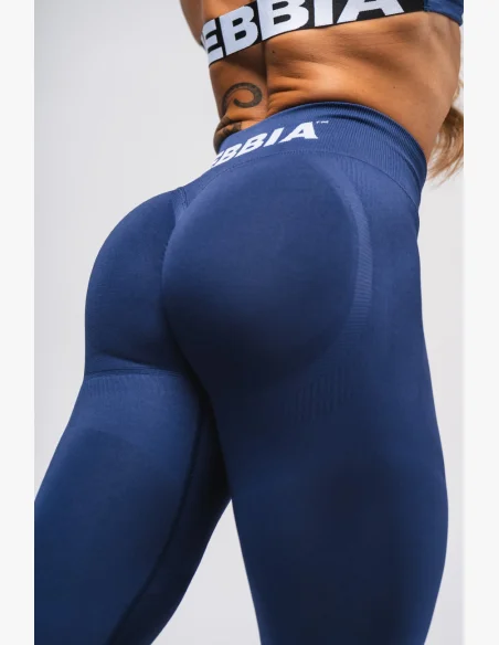 NEBBIA Leggings seamless extra push-up con alta vita Flow Seamless blu