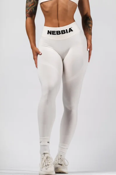 NEBBIA Leggings extra push-up senza cuciture a vita alta Flow Seamless crema 2