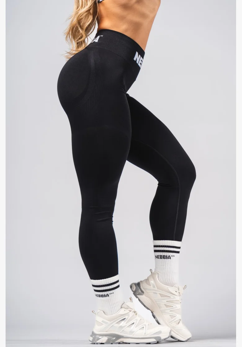 NEBBIA Leggings seamless extra push-up con vita alta Flow Seamless neri