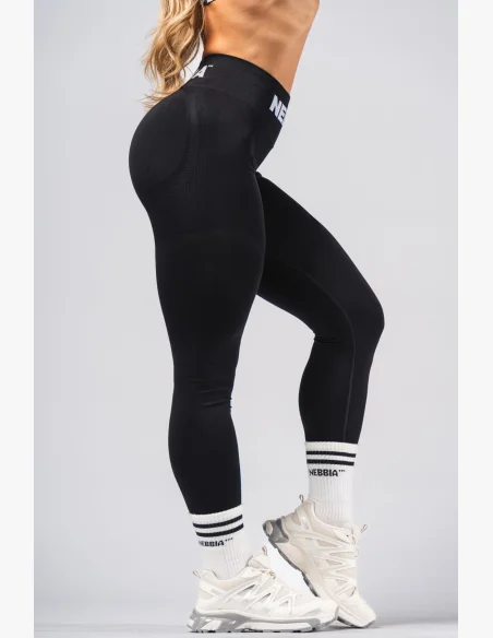 NEBBIA Leggings seamless extra push-up con vita alta Flow Seamless neri