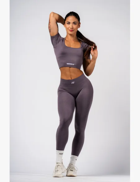 NEBBIA Leggings modellanti senza cuciture maximum push-up FLOW SEAMLESS grigio