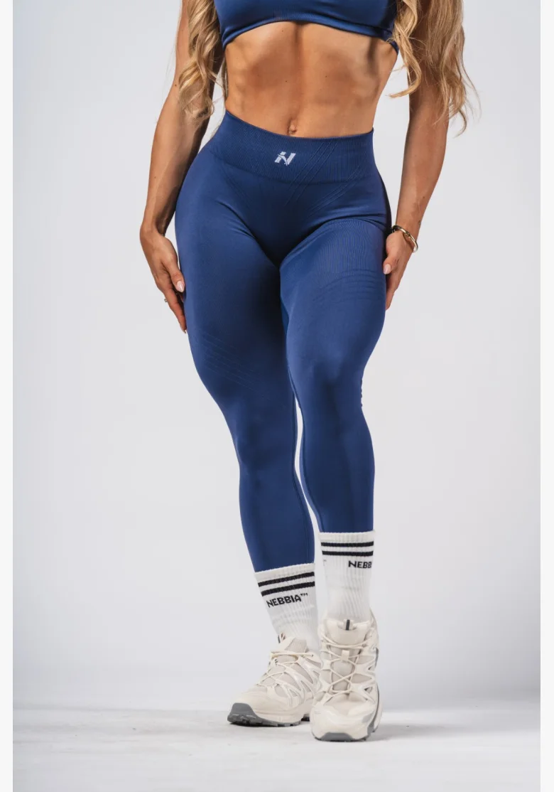 NEBBIA Leggings push-up senza cuciture massimizzanti FLOW SEAMLESS blu