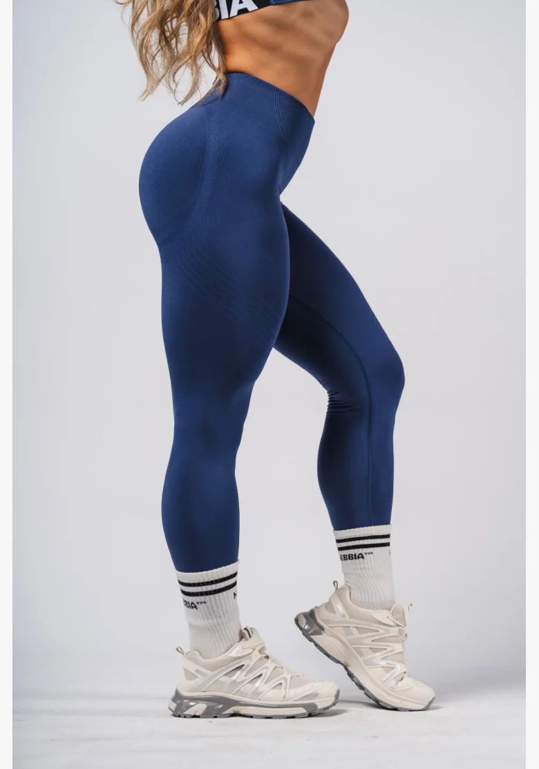 NEBBIA Leggings push-up senza cuciture massimizzanti FLOW SEAMLESS blu