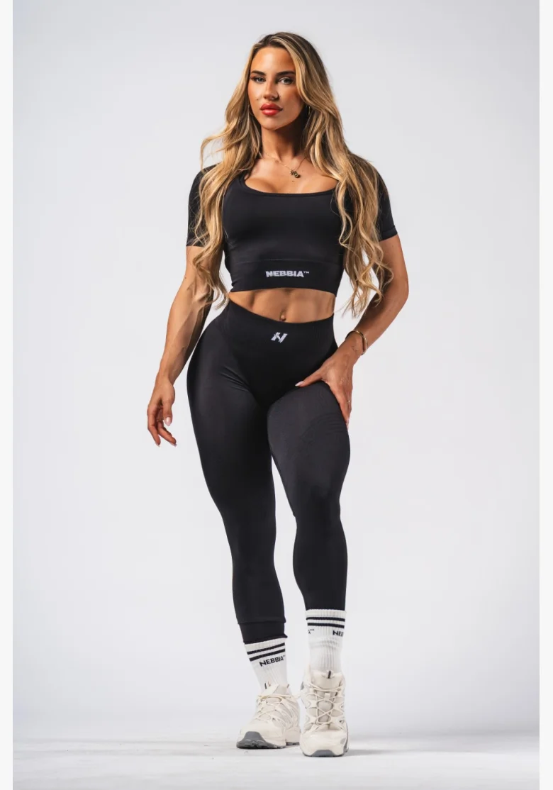NEBBIA Leggings push-up senza cuciture modellanti FLOW SEAMLESS neri