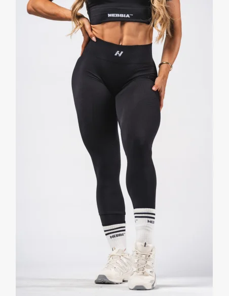 NEBBIA Leggings push-up senza cuciture modellanti FLOW SEAMLESS neri