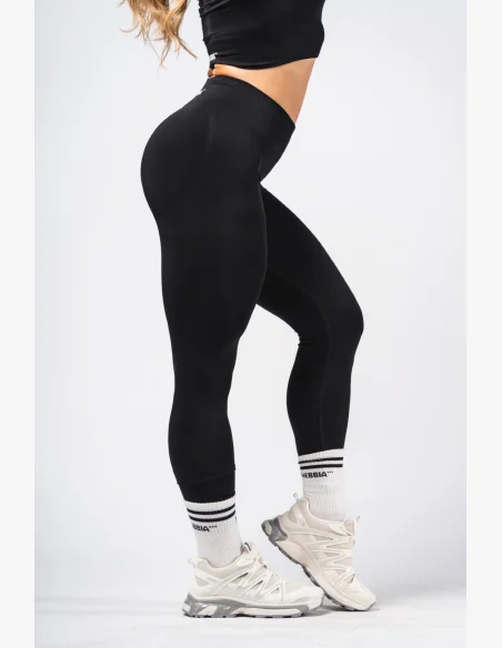NEBBIA Leggings push-up senza cuciture modellanti FLOW SEAMLESS neri